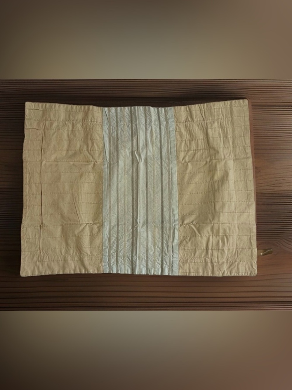 Elegant Tan and Soft Blue Accent Pillow  SHAM (SHAM ONLY)